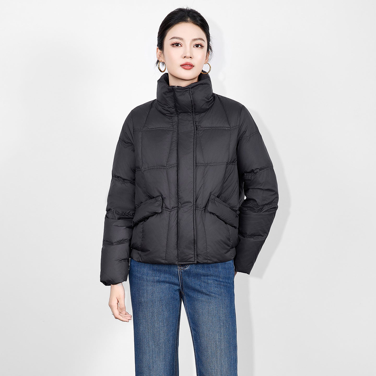 Women's Winter Puffer Jacket Hot Sale Of The Season New Fashion Slim Fit Thickened White Duck down Coat Long Sleeve Thick Winter