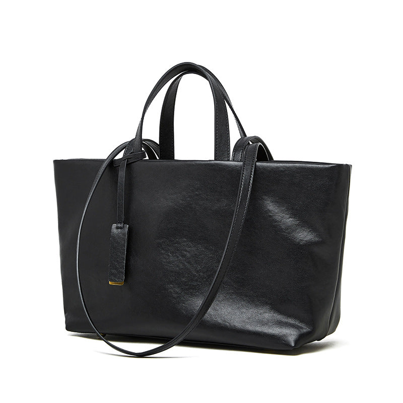 Large Capacity Soft Cowhide Shoulder Bag