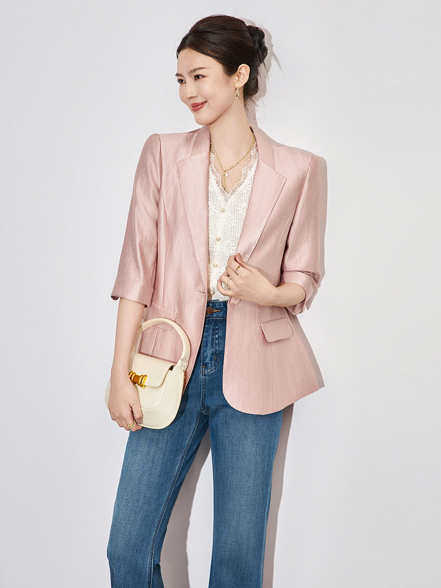 New Women's Temperament Vinegar Coat, Women's Spring and Summer High-end Office Work Clothes, Commuting Slim Fit Suit Top
