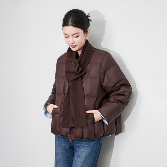 Slimming Effect Commute Ready Women's Pure Color Versatile Cotton Jaet Retro Daily High-End Sle Korean Loose Fit Long Sve