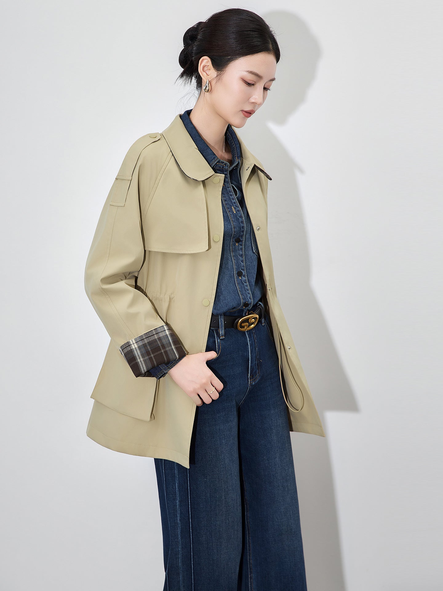 Trench Coat Women's Mid-length Autumn New Fashionable Korean Style Small Temperament High-end Coat