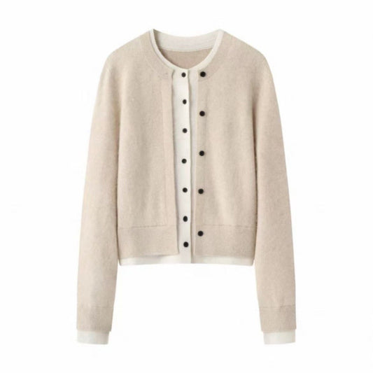 Women's Cashmere Blend Long Sleeve Knitted Sweater Autumn Winter New Design Outerwear Comfortable Loose Fit U-Neck Knitwear