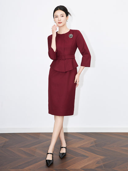 Summer Thin Three-Quarter Sleeve Ruffled Hem Beauty Salon Suit Women's Blazer Mid-Sleeve Professional High-End Jewelry Store Wor