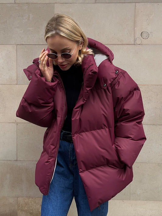 Quilted Jacket Women Winter Loose Parkas Coat Vintage Bread Jacket Outwear Office Ladies Warm Cotton Puffer Jackets