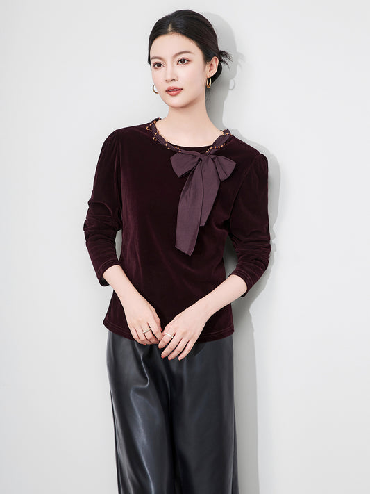 Chic Knitted Sweater Women's Slim Fit Overhead Knot Design Inner Wear Base Layer Padded Top Fashionable Korean Style