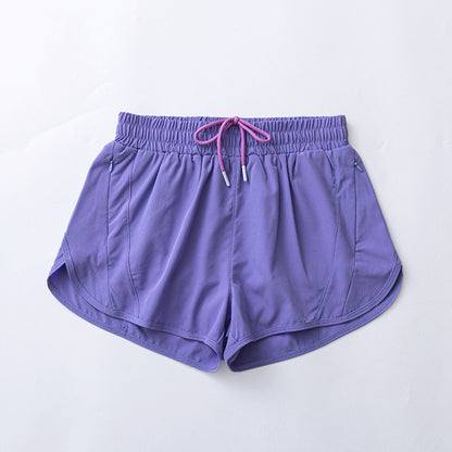 Women Mesh Shorts Tennis Female Sports Trend High Waist Gym Running Fake Two Pants Training Clothes