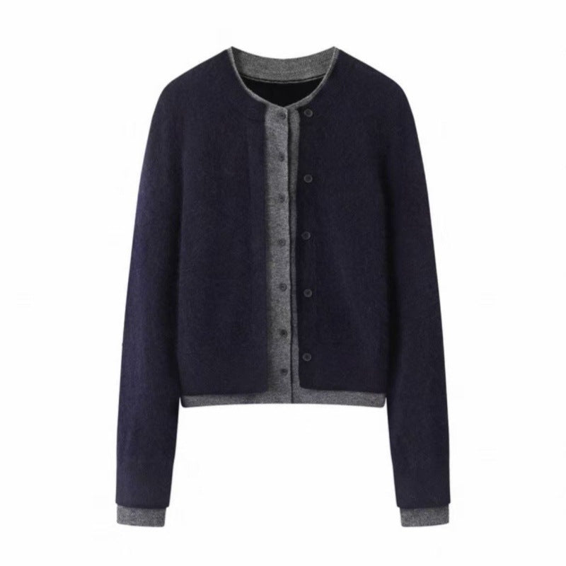 Women's Cashmere Blend Long Sleeve Knitted Sweater Autumn Winter New Design Outerwear Comfortable Loose Fit U-Neck Knitwear