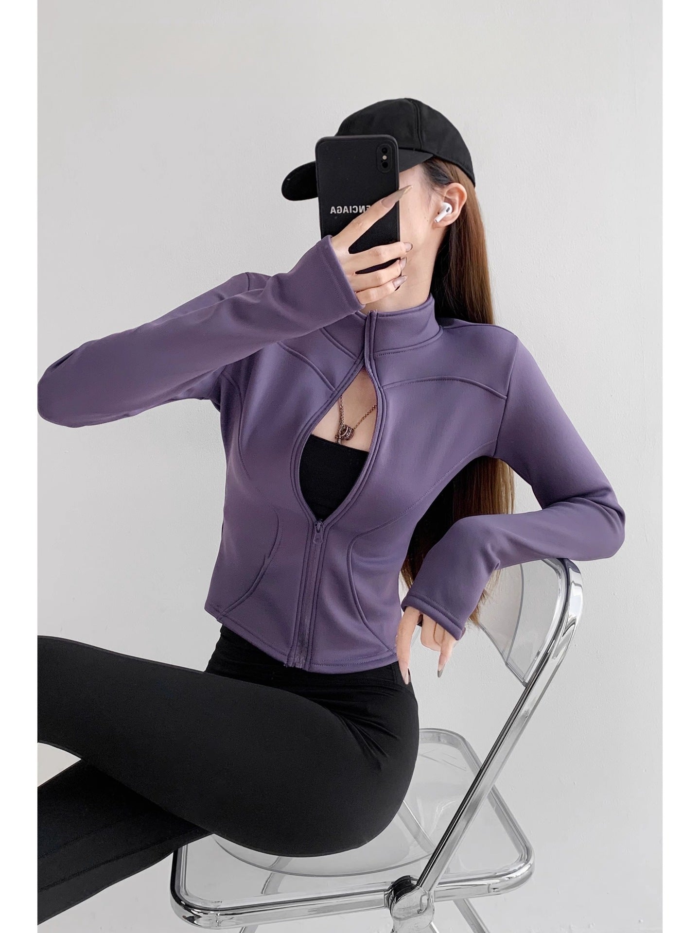 Sun Quick Drying Sports Coat Women's Tight Top Yoga Jacket Long Sleeve Zipper Jacket Running Fitness Women's Jacket