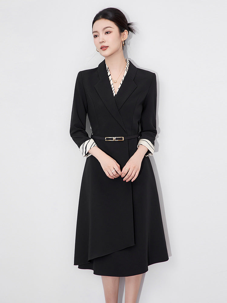 Women's Summer A- Line Midi Dress Seven-Quarter Sleeve Commute Professional Formal Skirt Elegant Fashionable Casual Dress