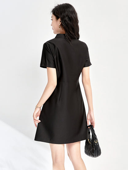 Slim Fit Short Sleeve Hooded Dress Korean Style Thin Summer Fashion Women's Waist Cinching Slimming Skirt Mini Dress