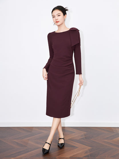 Sexy Extended Black Long Sleeve Round Neck Dress Women's Clothing Comfortable Fit Maxi Dress Elegant Chic Style From Mainland Ch