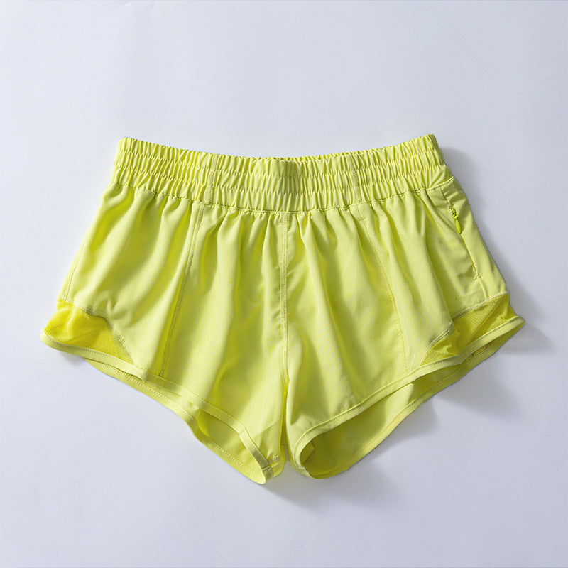 Fitness Short Women Running With Pocket Reflective Strip for Summer Hotty Hot Low Waist 2.5 Inch Quick Drying Yoga Wear Clothing