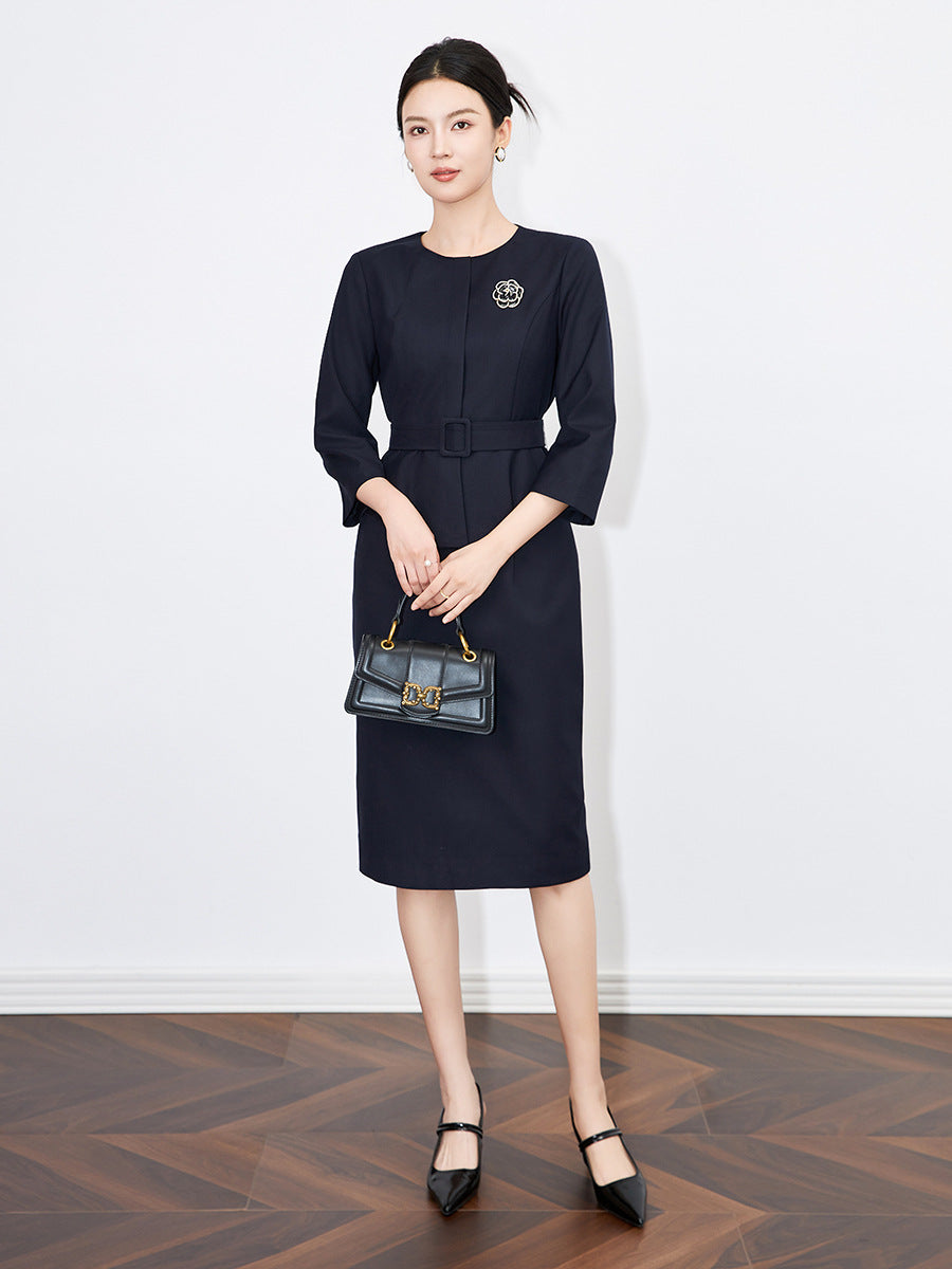 Summer Thin Three-Quarter Sleeve Ruffled Hem Beauty Salon Suit Women's Blazer Mid-Sleeve Professional High-End Jewelry Store Wor