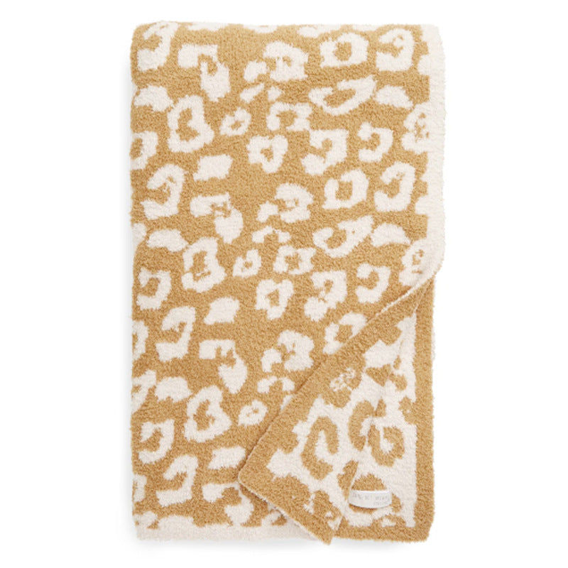 Super Soft Leopard Print Blanket, Warn Knitted Fleece Blanket, Sofa Nap Lightweight Blanket