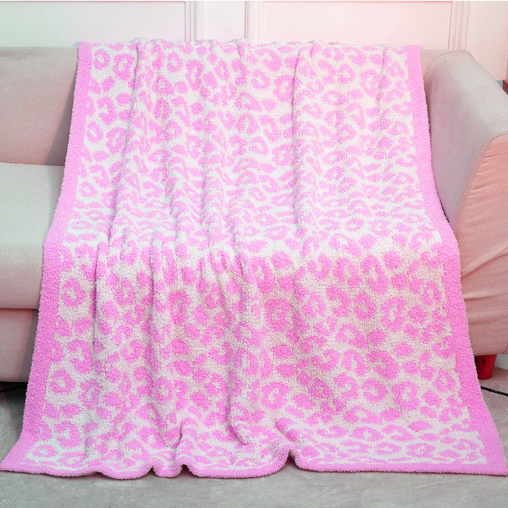 Super Soft Leopard Print Blanket, Warn Knitted Fleece Blanket, Sofa Nap Lightweight Blanket