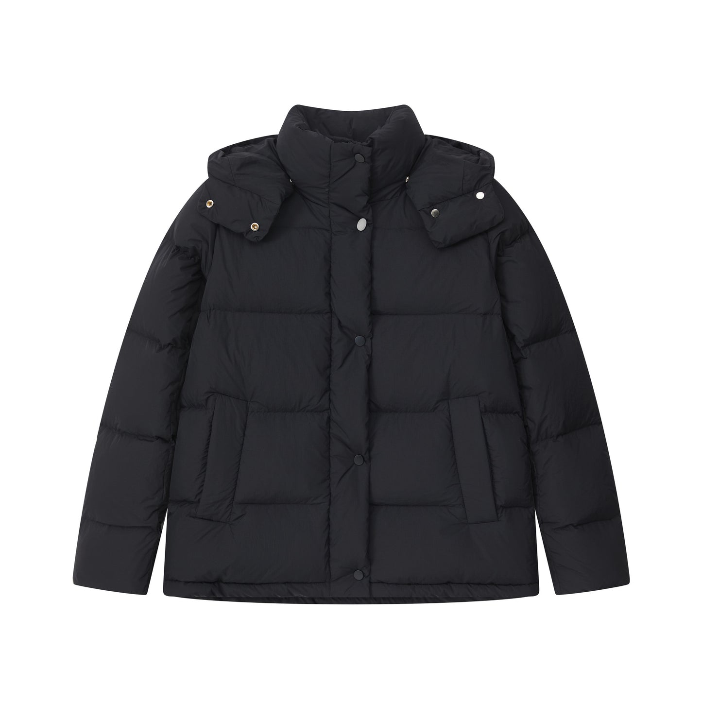 Fall Winter Women's Puffa Jacket 5 Grids Padded Coat Slim Fit Warm Short Style Down Outerwear Thickened Long Sleeve Polyester