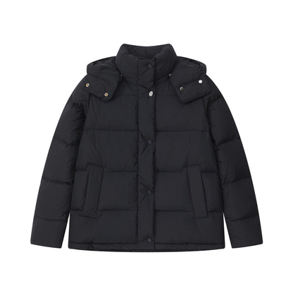 Fall Winter Women's Puffa Jacket 5 Grids Padded Coat Slim Fit Warm Short Style Down Outerwear Thickened Long Sleeve Polyester
