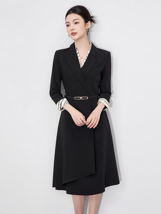 Women's Summer A- Line Midi Dress Seven-Quarter Sleeve Commute Professional Formal Skirt Elegant Fashionable Casual Dress
