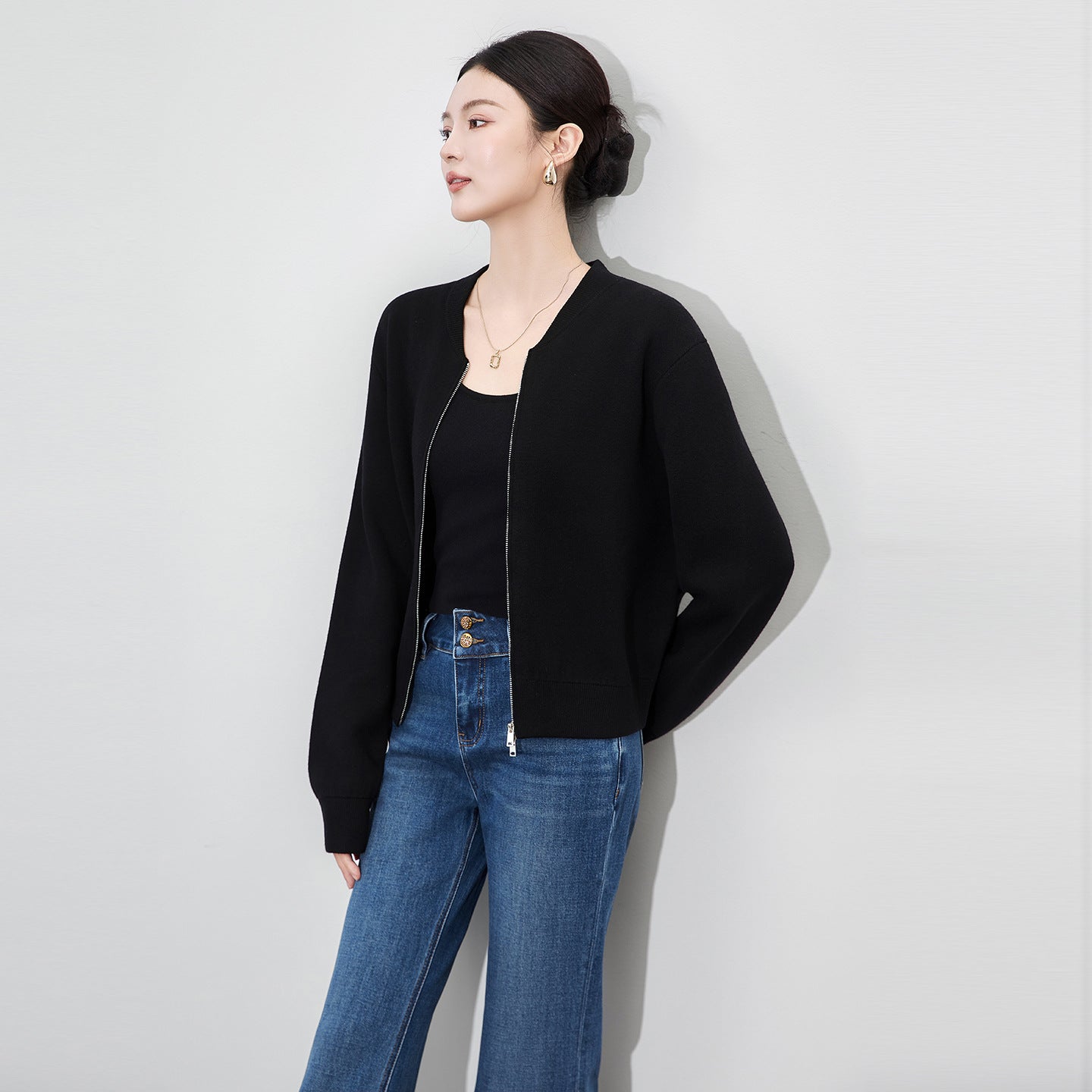 Women's Double Zipper Loose ort Outerwear Leather Jackets Coats