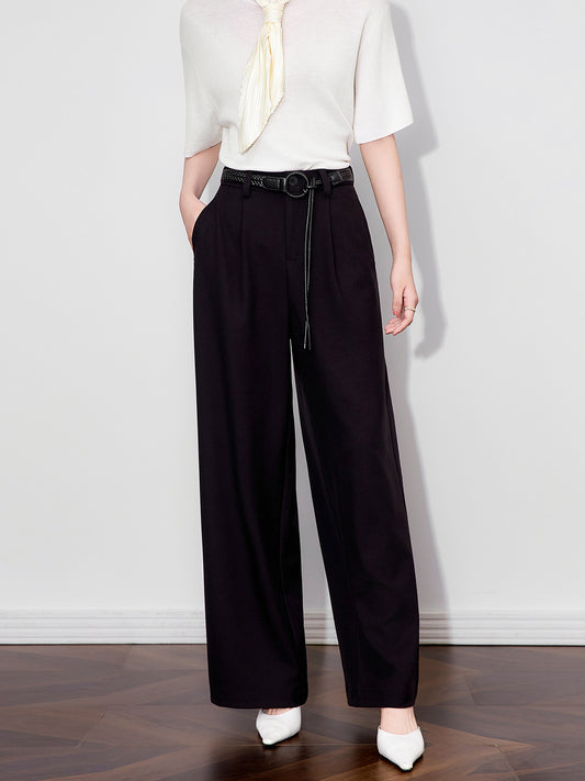 High Waist Wide Leg Linen Pants Women Summer Loose Fitting Casual Trousers Straight Cut Suit Pants Slimming Drapey Trousers