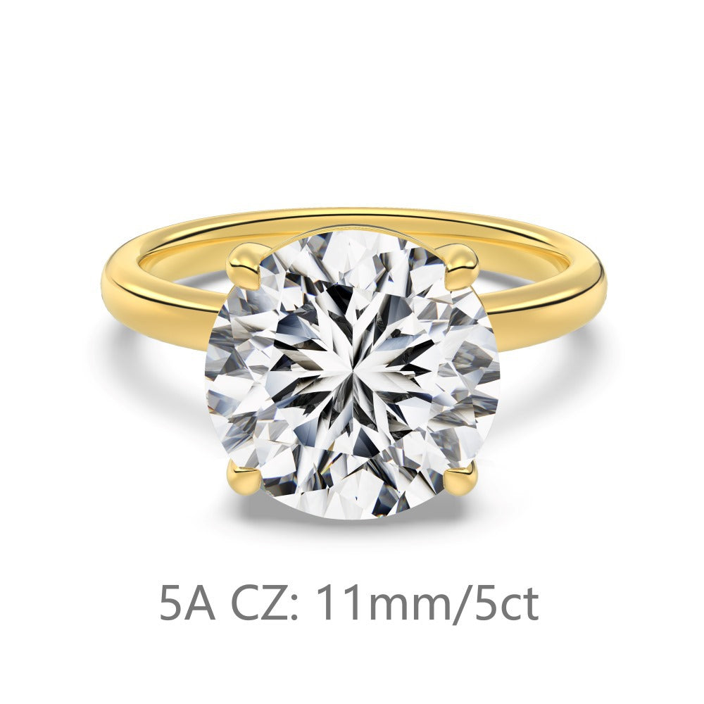 Women Yellow Gold Color Sterling Silver 925 Jewelry For Wedding Engagement Anniversary