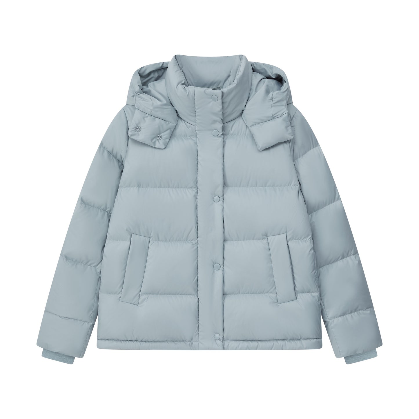 Fall Winter Women's Puffa Jacket 5 Grids Padded Coat Slim Fit Warm Short Style Down Outerwear Thickened Long Sleeve Polyester