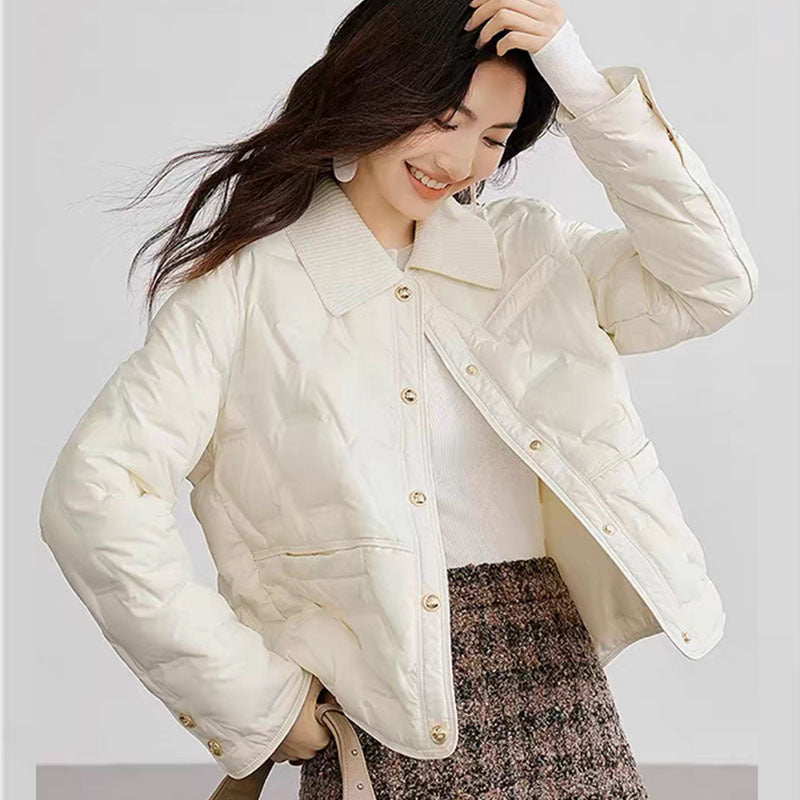 Women's Clothing Autumn Winter Tops Jacket Down Coat Duck Short Thin Warm Thicken Personalized Comfortable Soft Niche Versatile