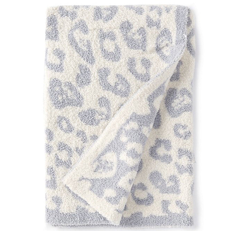 Super Soft Leopard Print Blanket, Warn Knitted Fleece Blanket, Sofa Nap Lightweight Blanket