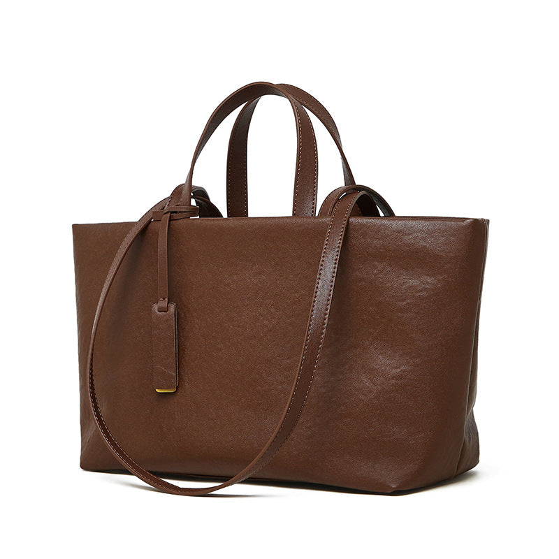 Large Capacity Soft Cowhide Shoulder Bag