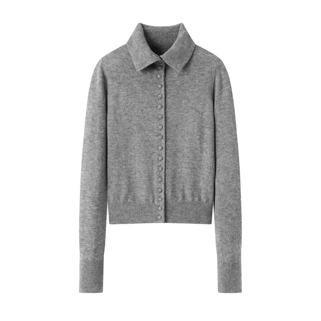 Loose Knitted High Collar Cardigan Women's New Style Autumn Winter Vintage Korean Lazy Fashion Sweater Jacket