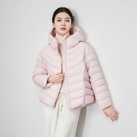 Lightweight Short Puffer Jacket for Women Stylish Versatile Multicolor Hooded Warm Outerwear