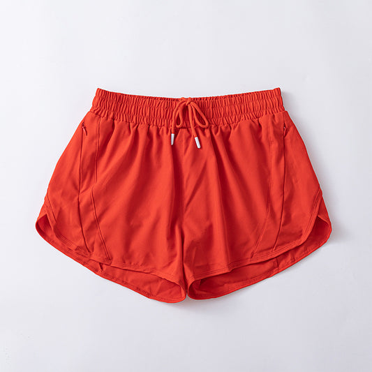 Women Mesh Shorts Tennis Female Sports Trend High Waist Gym Running Fake Two Pants Training Clothes