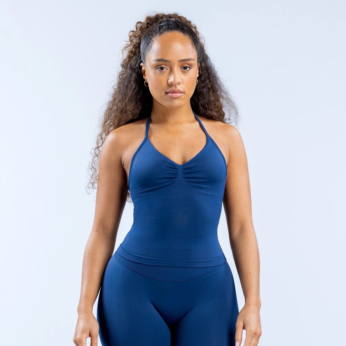 Longline Strappy Top Women Seamless Yoga Tank Tops Ruched Backless Gym Clothes Workout Sleeveless Shirts With Buit In Bra