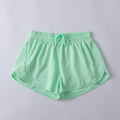 Women Mesh Shorts Tennis Female Sports Trend High Waist Gym Running Fake Two Pants Training Clothes