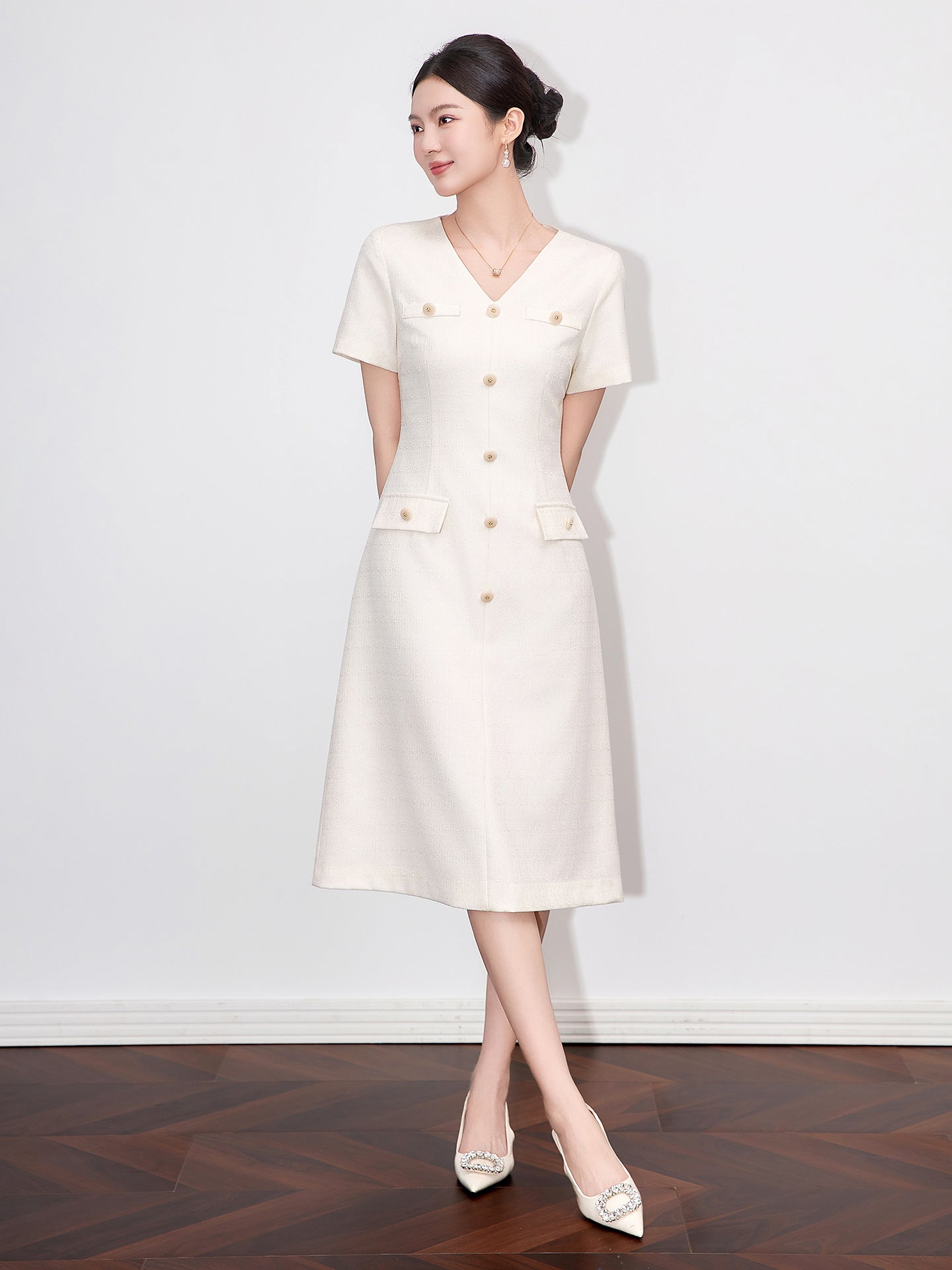 Autumn Elegant V-Neck Knitted Dresses Women Fashion White Black Casual Office Bodycon Pencil Midi Party Dress Vestido Mujer