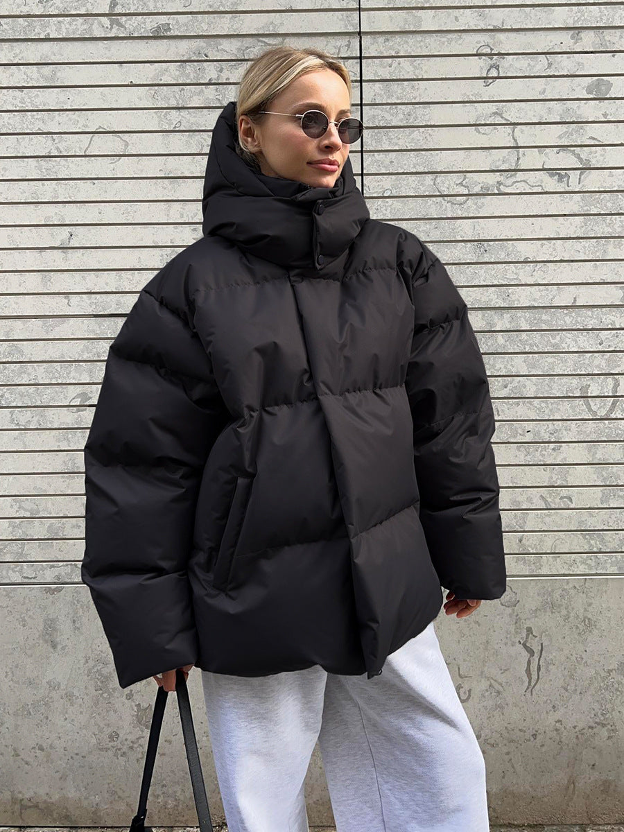Quilted Jacket Women Winter Loose Parkas Coat Vintage Bread Jacket Outwear Office Ladies Warm Cotton Puffer Jackets