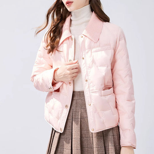 Women's Clothing Autumn Winter Tops Jacket Down Coat Duck Short Thin Warm Thicken Personalized Comfortable Soft Niche Versatile