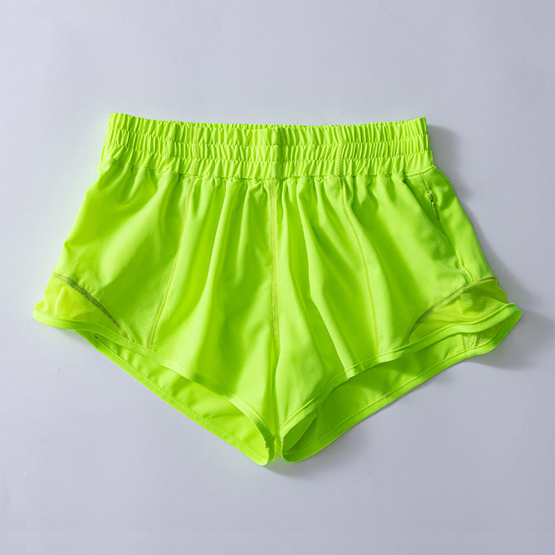 Fitness Short Women Running With Pocket Reflective Strip for Summer Hotty Hot Low Waist 2.5 Inch Quick Drying Yoga Wear Clothing