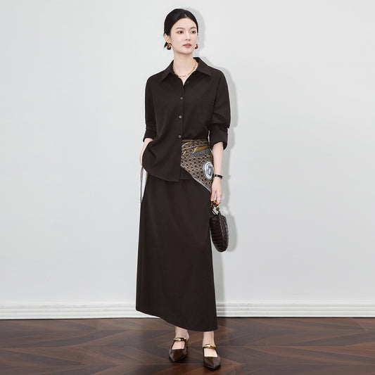 Office Lady Skirt Set Casual Sporty Slim Short Lapel Sweatshirt Cardigan Jacket+Pleated Mini Skirt Suits