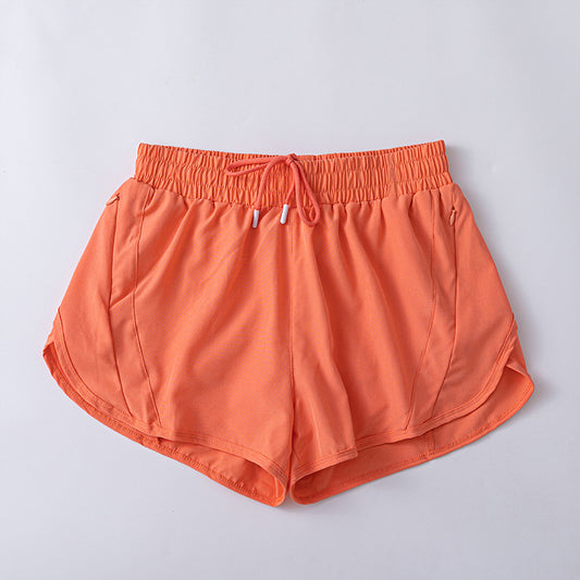 Women Mesh Shorts Tennis Female Sports Trend High Waist Gym Running Fake Two Pants Training Clothes