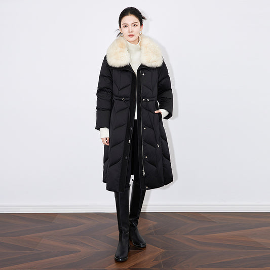 Women's down Jacket Hot Sale Of The Season New Fox Fur Collar Trendy Fashionable Mom Coat Ultra Warm Long Sleeve Winte