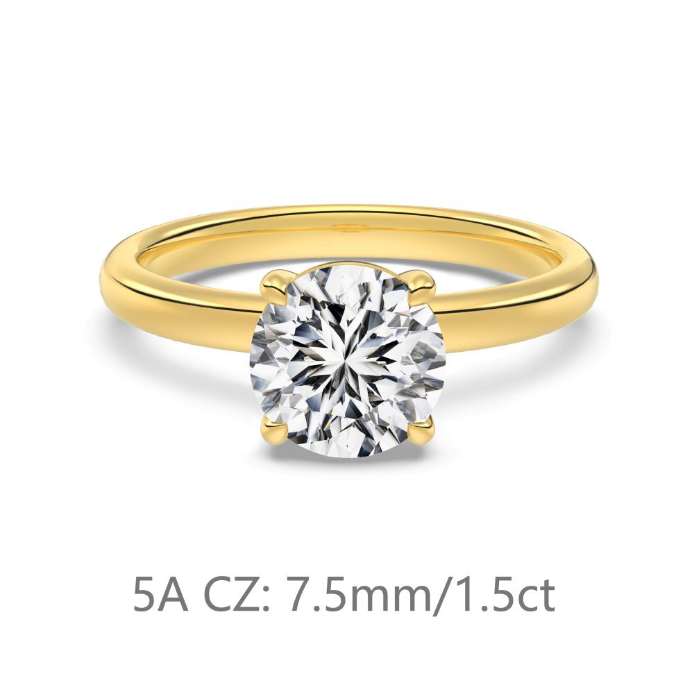 Women Yellow Gold Color Sterling Silver 925 Jewelry For Wedding Engagement Anniversary