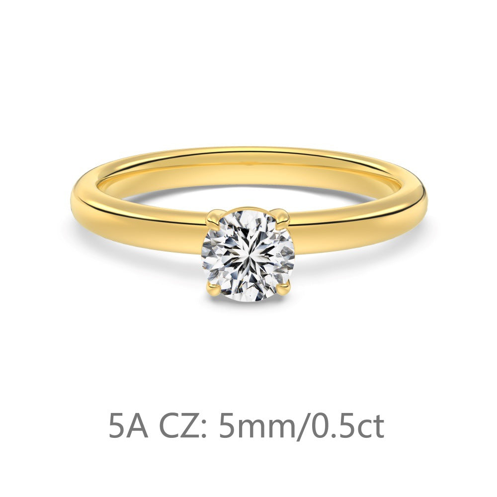 Women Yellow Gold Color Sterling Silver 925 Jewelry For Wedding Engagement Anniversary