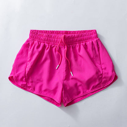 Women Mesh Shorts Tennis Female Sports Trend High Waist Gym Running Fake Two Pants Training Clothes