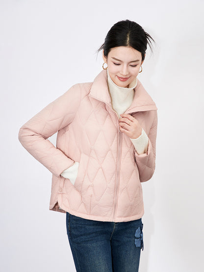 Lightweight Short Duck Down Jacket Women's Casual Long Sleeve Warm Outerwear Stylish French Style Commute Fashion Winter Coat