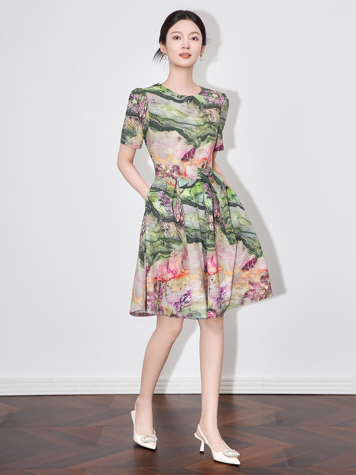 Fashion Summer Butterfly Dresses Women Elegant Short Sleeve Loose Dre