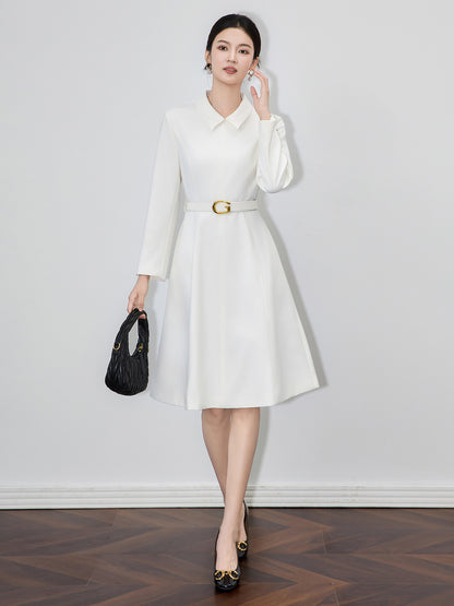 New Professional Women's Dress Elegant Fashionable Waist-Cinching Commute To Work Jewelry Store Full Sleeve Princess Sleeve