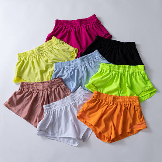 Fitness Short Women Running With Pocket Reflective Strip for Summer Hotty Hot Low Waist 2.5 Inch Quick Drying Yoga Wear Clothing
