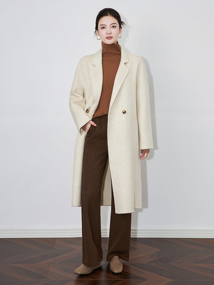 Plus Size Double-Sided Cashmere Overcoat Women's Long Knee-Length Trendy Woolen Coat Outerwear Elegant Autumn Winter New Arrival