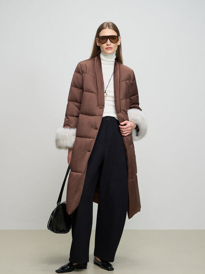 Fox Fur Collar White Goose Down Coat New Autumn Winter Clothes Women Long Thick Warm Real Fur Fluffy Puffer Jacket